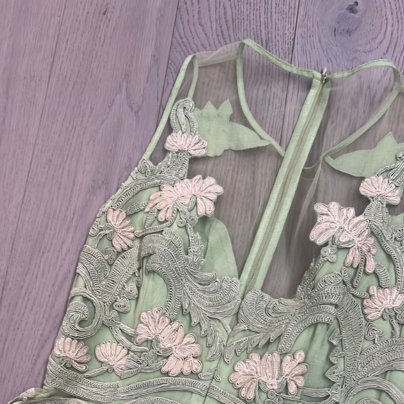 Anthropologie Pankaj Nidhi Dress Embroidery Floral Formal Wedding, green - Picture 12 of 14